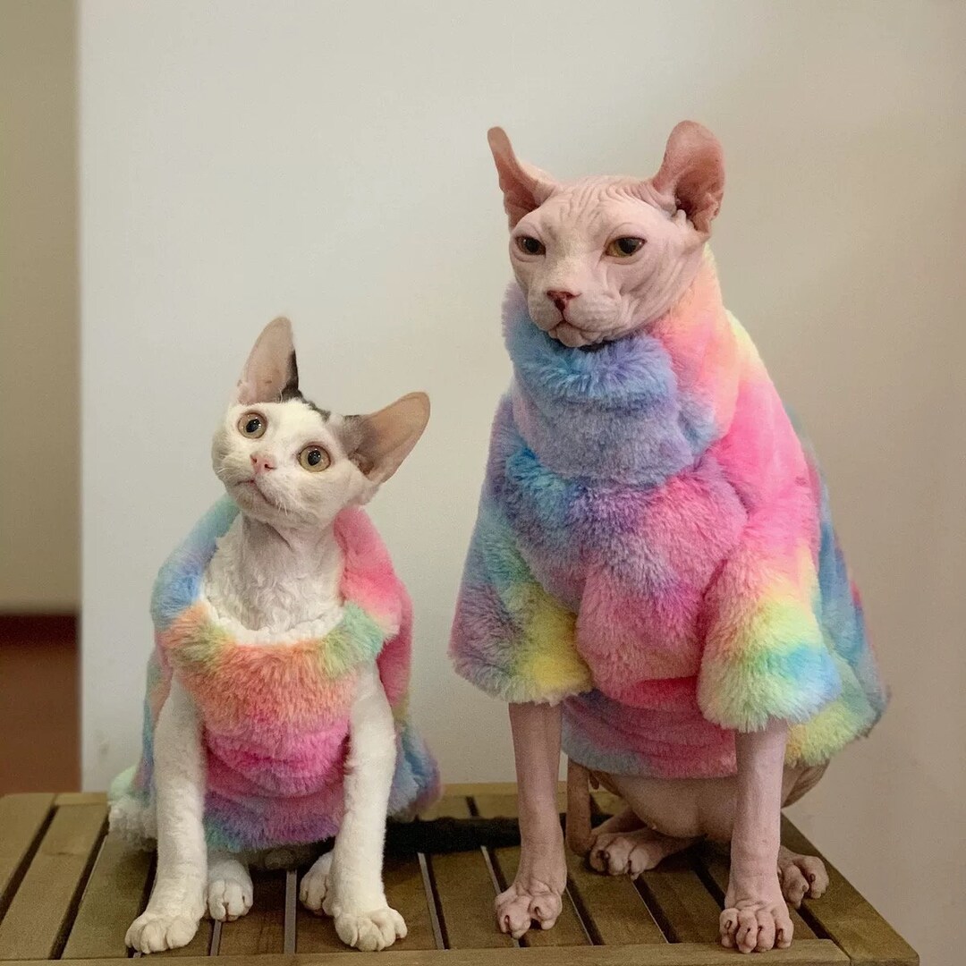 Sphynx Cat Tiedye Sweater,sphynx Cat Clothes,handmade Cat Clothes