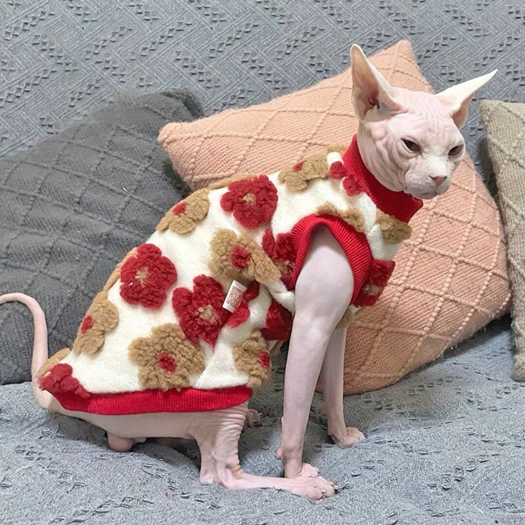 Fleece Vest for Sphynx Cat,sphynx Cat Clothes,fleece Jacket,hairless