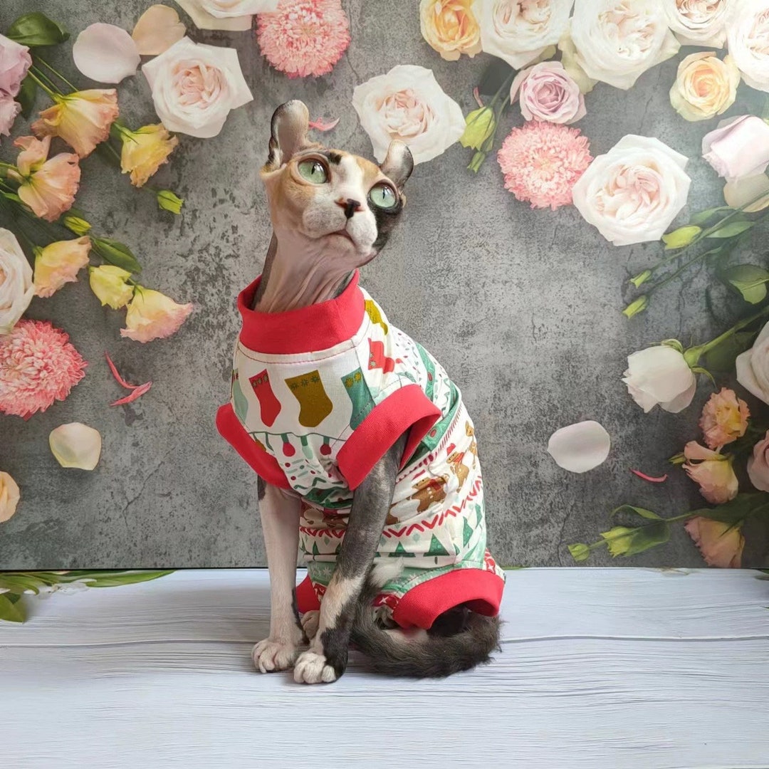 2 Stylessphynx Cat Christmas Clothes Shirt2 Sleevessphynx Etsy