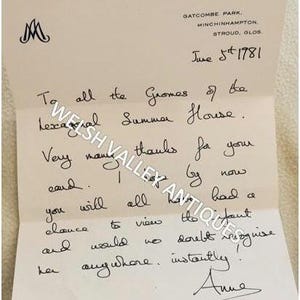 La Princesa Real, la Princesa Ana, carta escrita a mano tras el nacimiento de Zara Phillips