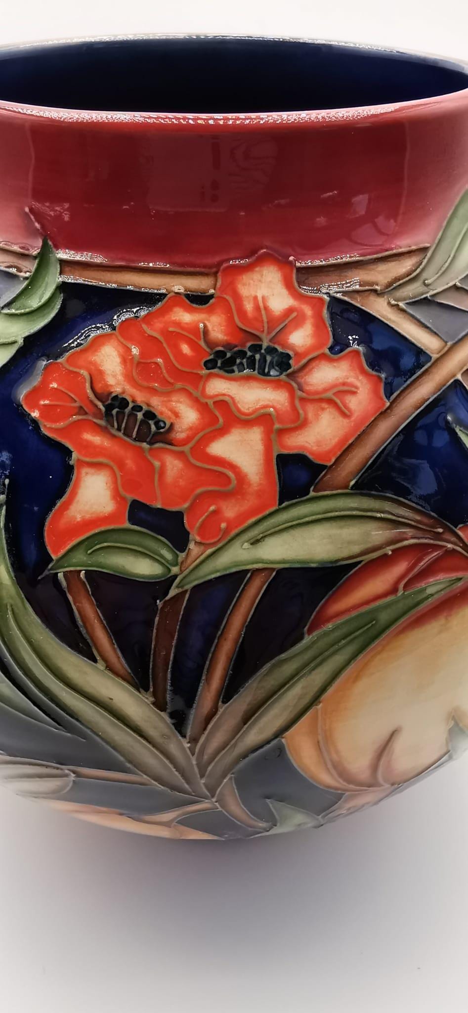 Vase Moorcroft Pottery Pleviana Rachel Bishop 2003 - Porcelaine Multicolore 10,5 Cm