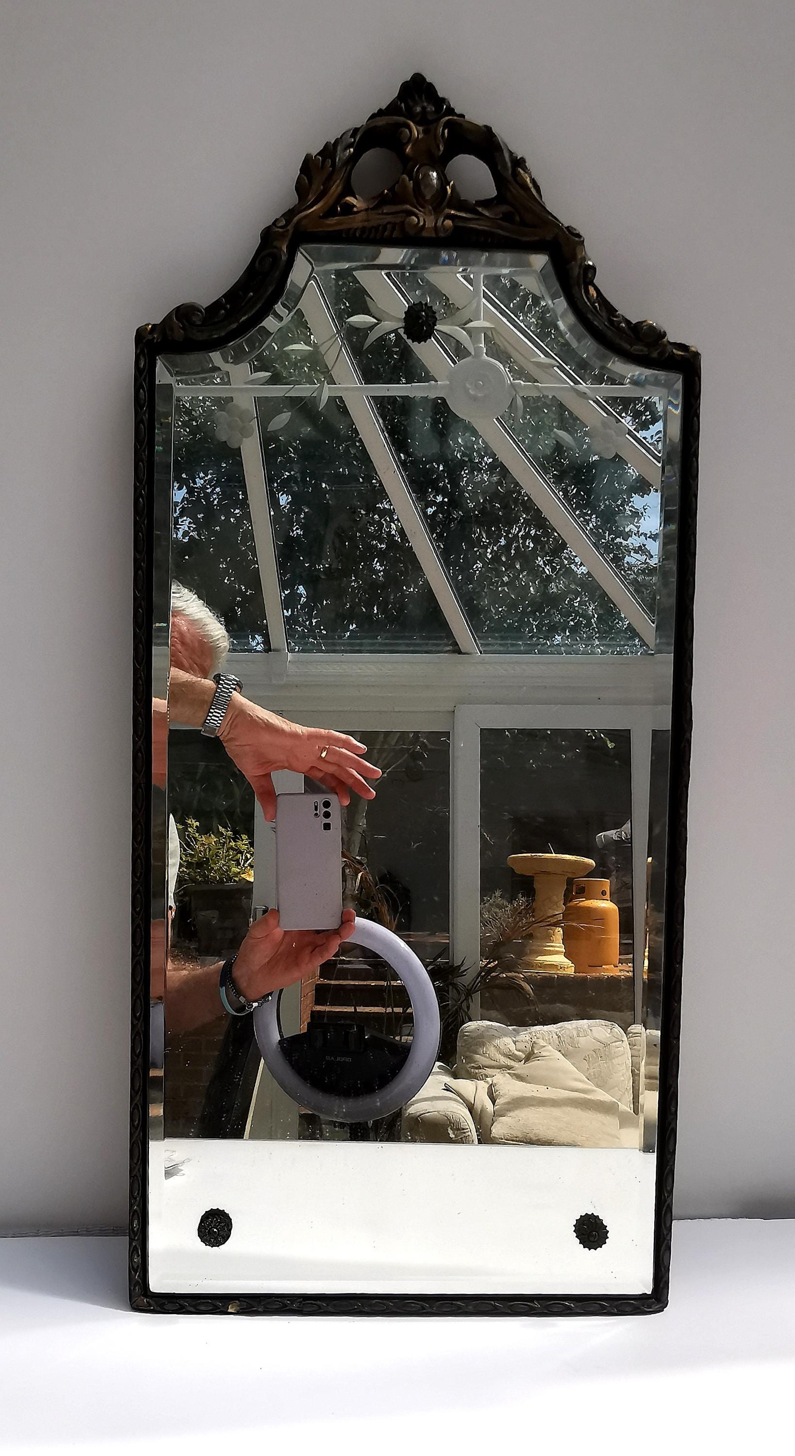 アメリカ　アンティークストア購入★ 大判ミラー 1930年代のヴィンテージ装飾ミラー（米国ワシントン州製） - Etsy 日本