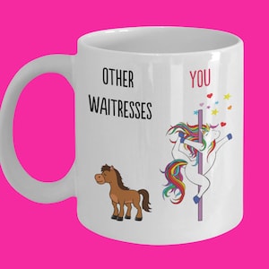 Best Waitress Coffee Mug, Funny Waitress Gift Unicorn Mug, Funny Waitress Mug, Xmas Gift for Waitress, Birthday Gift for Waitress, Server