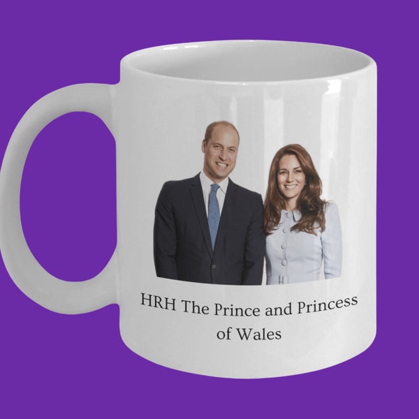 HRH The Prince and Princess of Wales Souvenir Mug, UK, United Kingdom, Britain, London, England, Collectible, William Katherine Will Kate