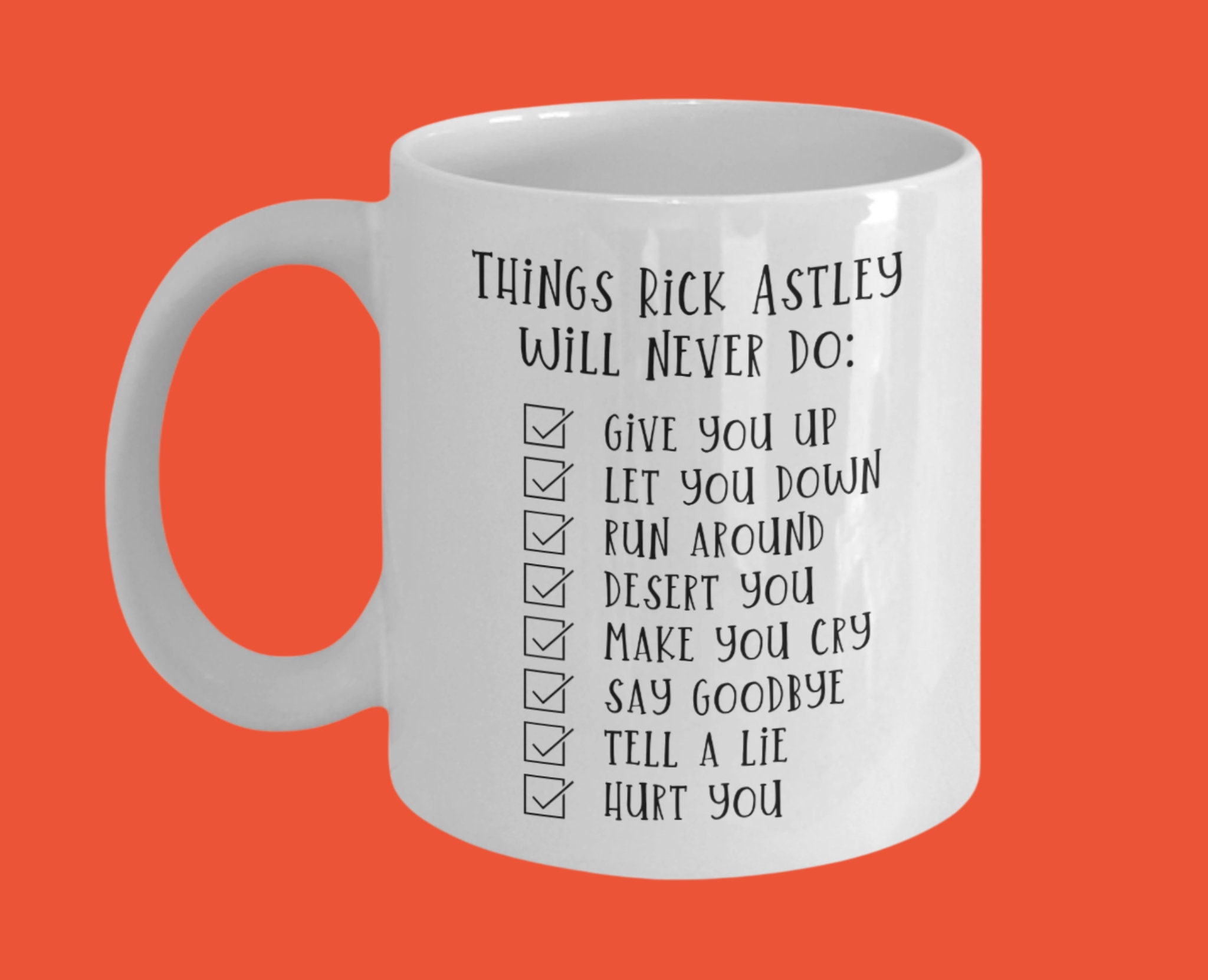 Rick Astley Meme Mug Funny Gift Birthday Never Gonna Give You Up