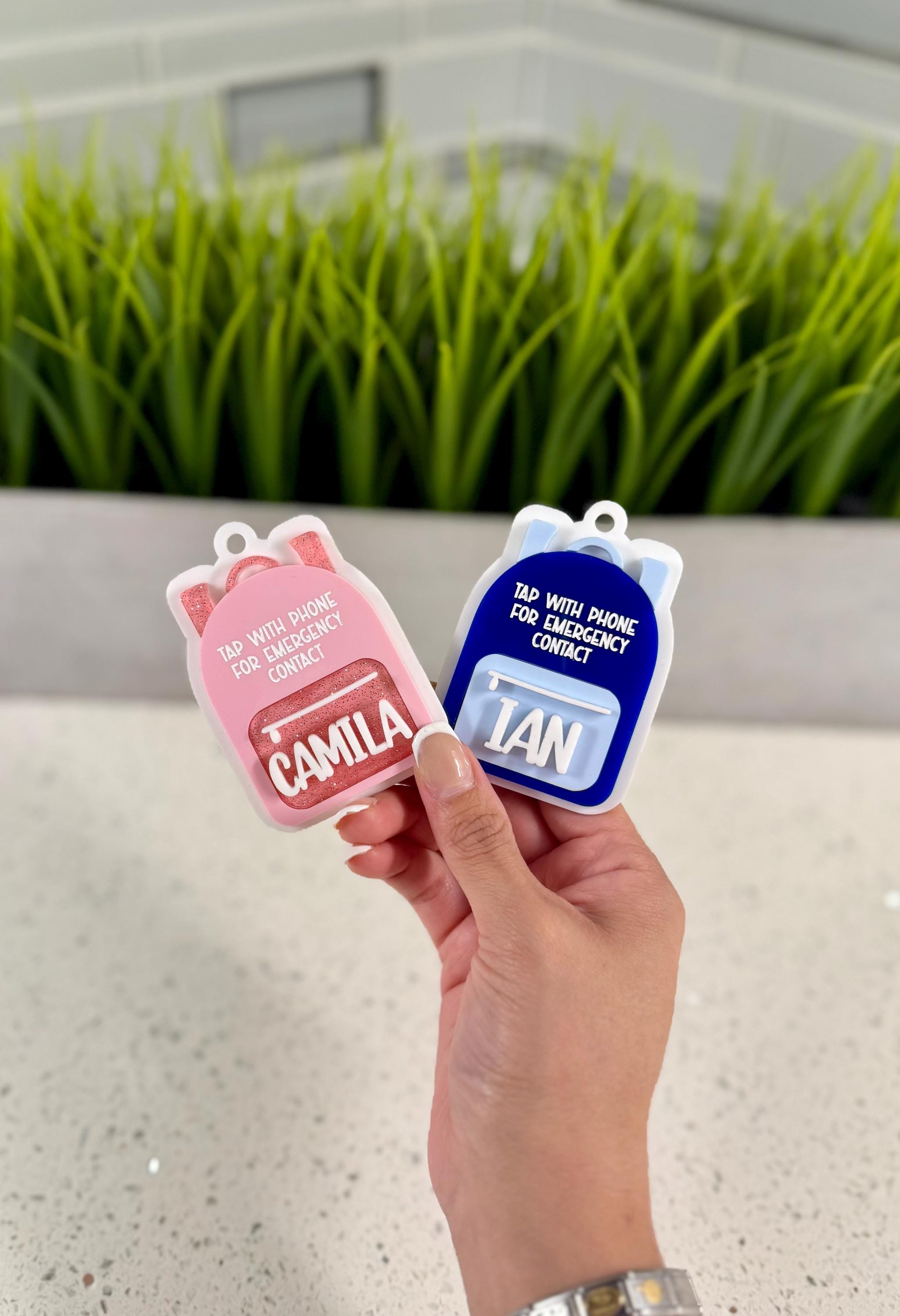 NFC Backpack Emergency Contact Tag: Personalized Safety Keychain