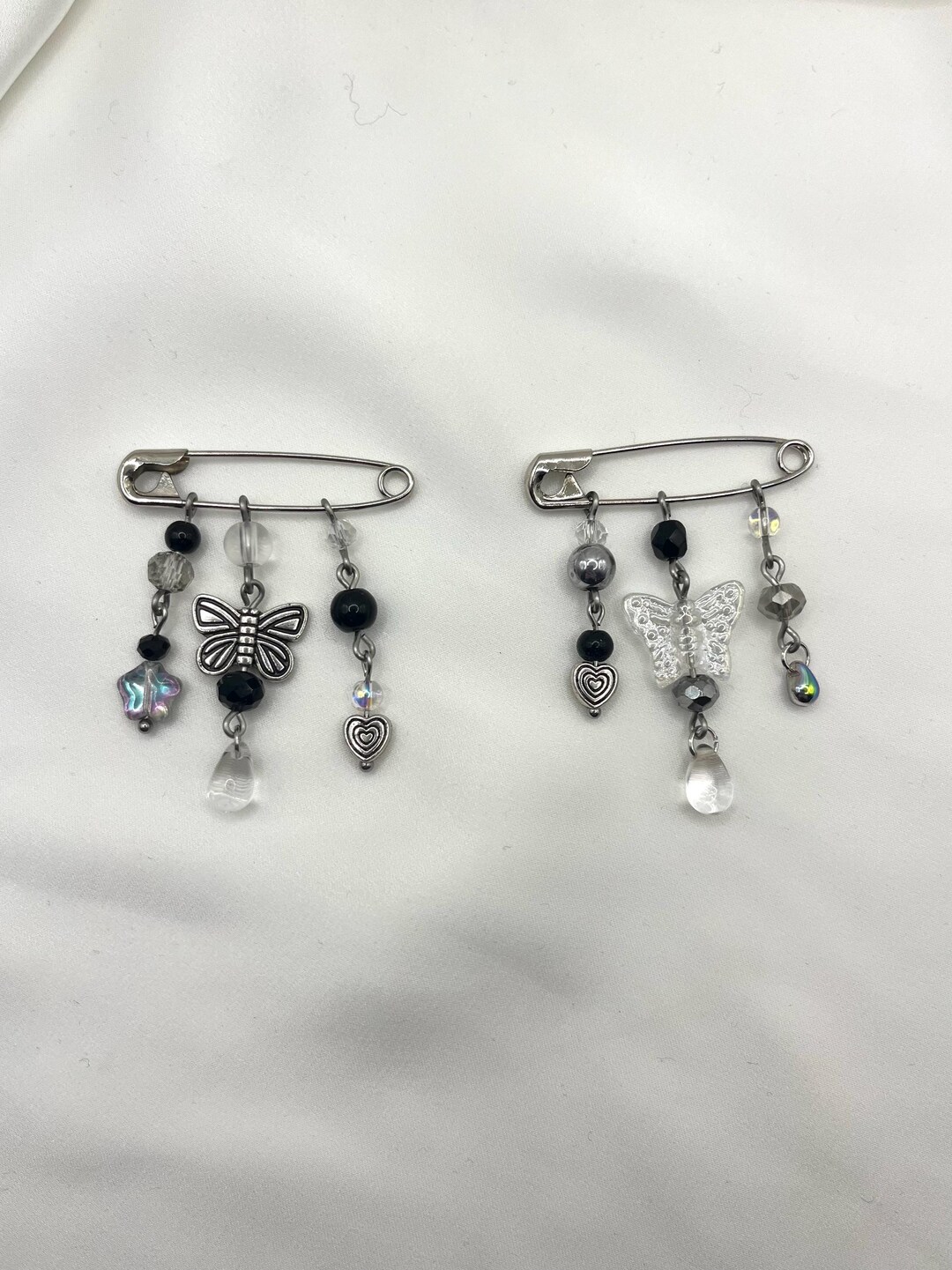 Grunge Butterfly Beaded Pin Charms | Handmade • Bag Pin • Hijab Charm ...