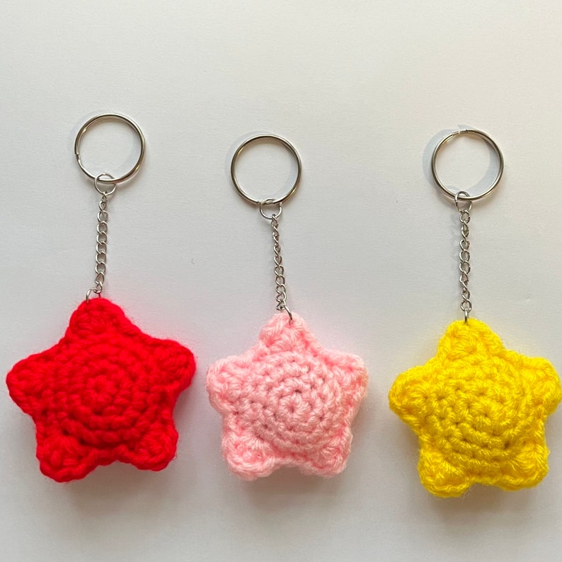 Red Star Keychain Crochet Star Keychain - Etsy