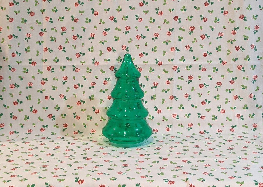 Glass Christmas Tree Candy Holder Etsy