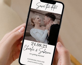 Save the Date E-vite Template, Digital Invite, Electronic Save the Date, Electronic Invite, Instant Download #5