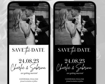 Minimalist Save the Date Digital E-invite Template, Digital Invite, Electronic Save the Date Digital Download, Instant Download #1