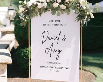 Minimalist Wedding Welcome Sign Template, Printable Modern Welcome Wedding Sign, Large Customisable Wedding Sign, Canva Wedding Sign 1.1