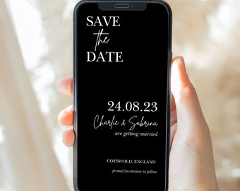 Minimal Save the Date E-invite Template, Minimalist Digital Invite, Electronic Save the Date, Electronic Invite, Instant Download #6