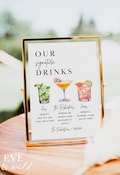 Signature Drinks Sign Template, Signature Cocktail Sign, Printable Wedding Bar Menu Sign, Editable His Hers Drink Sign, 400+ Drinks #6.0
