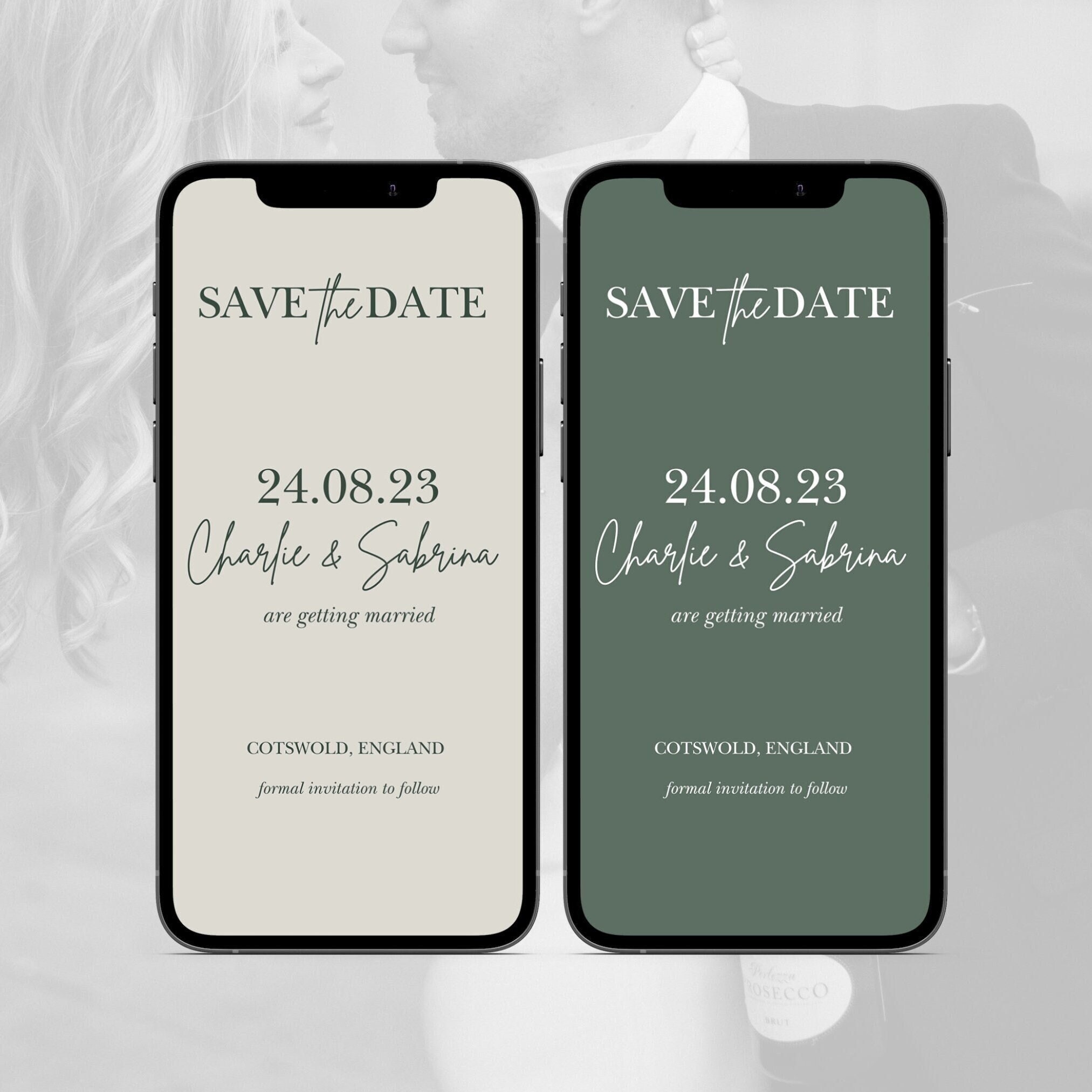 Sage Minimal Save the Date E-invite Template, Minimalist Digital Invite, Electronic Save the Date, Electronic Invite, Instant Download #4