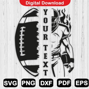 Football Player Svg, Custom Football Svg, Football Name Svg, Svg Files For Cricut, Customizable Svg, Png, Svg, Dxf, Pdf, Eps