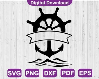 Split Anchor Svg, Split Anchor Name Frame Svg, Monogram Anchor Svg, Nautical Cut File, Sailing Boat Anchor Svg, Png, Dxf, Pdf, Eps