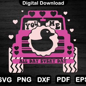 Duck Off Road San Valentino Design Svg, Anatra Anatra Png, San Valentino Offroad Svg , Funny Valentine Svg, Clipart, Cricut, Png, Svg, Dxf, Eps