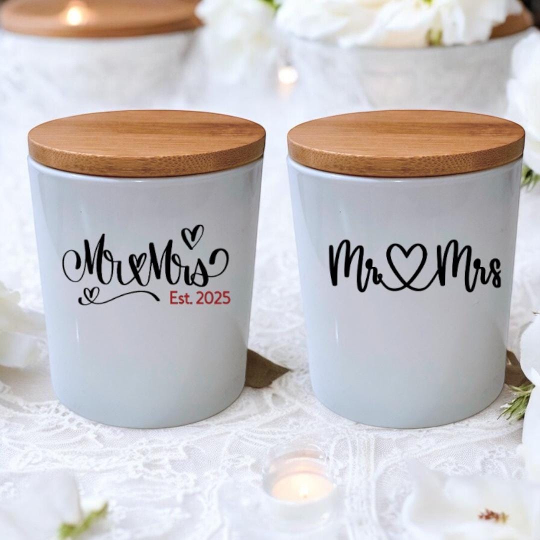 Personalized Mr. & Mrs. Soy Candle – Wedding Anniversary Gift - Etsy