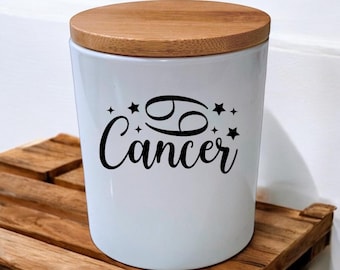 Cancer Zodiac Candle: Personalized Scented Soy Candle, Astrology Gift