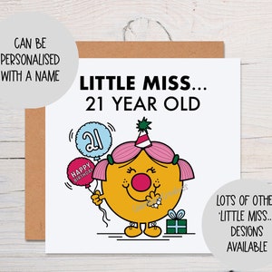 Little Miss... 21 year old Birthday Card - 21 year old Female Birthday Card - Birthday Card 21 year old Girl - Personalised Birthday Card 21