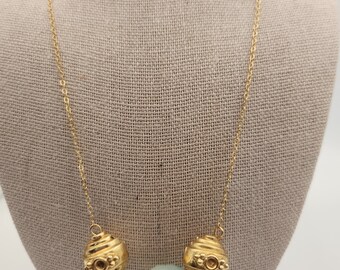 Chalcedony and gold necklace