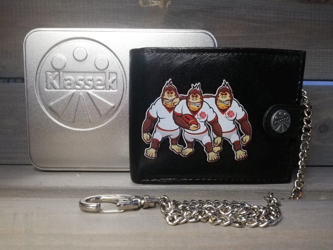 England Rugby Chain England Rugby Gorillas Caricatures Genuine Leather Chain - Etsy UK