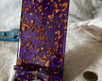 Purple with Gold Flakes Phone Cradle/Holder