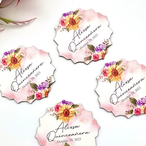Custom Photo Wood Magnet Favors: Quinceañera, Sweet 16 Keepsake
