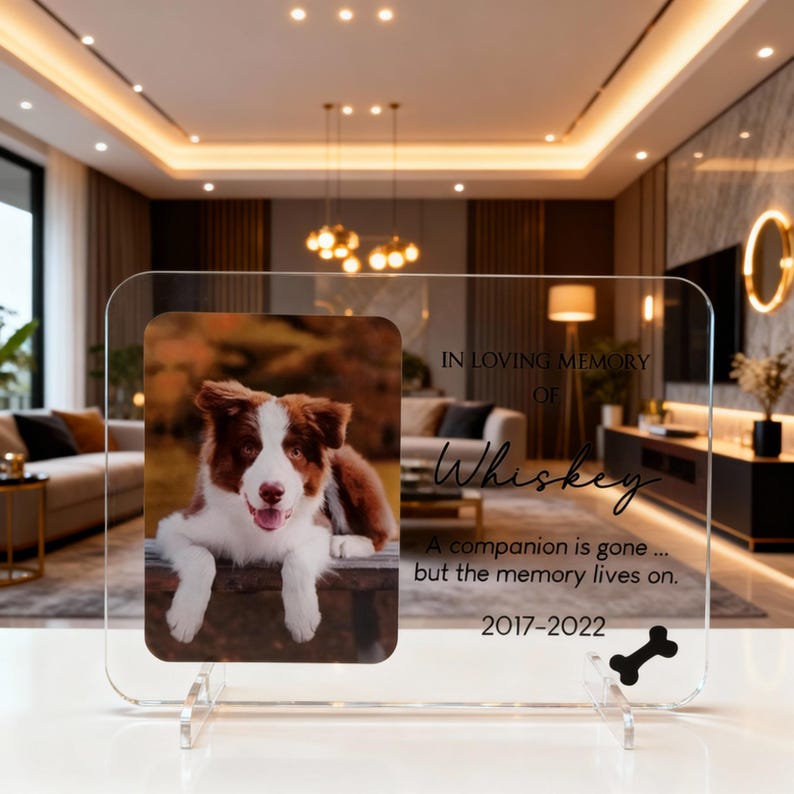 Personalized Pet Memorial Acrylic Plaque – Pet Loss Custom UV Print ...