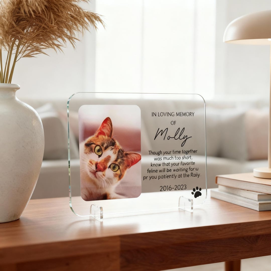Personalized Pet Memorial Acrylic Portrait – Custom Dog & Cat Tribute ...
