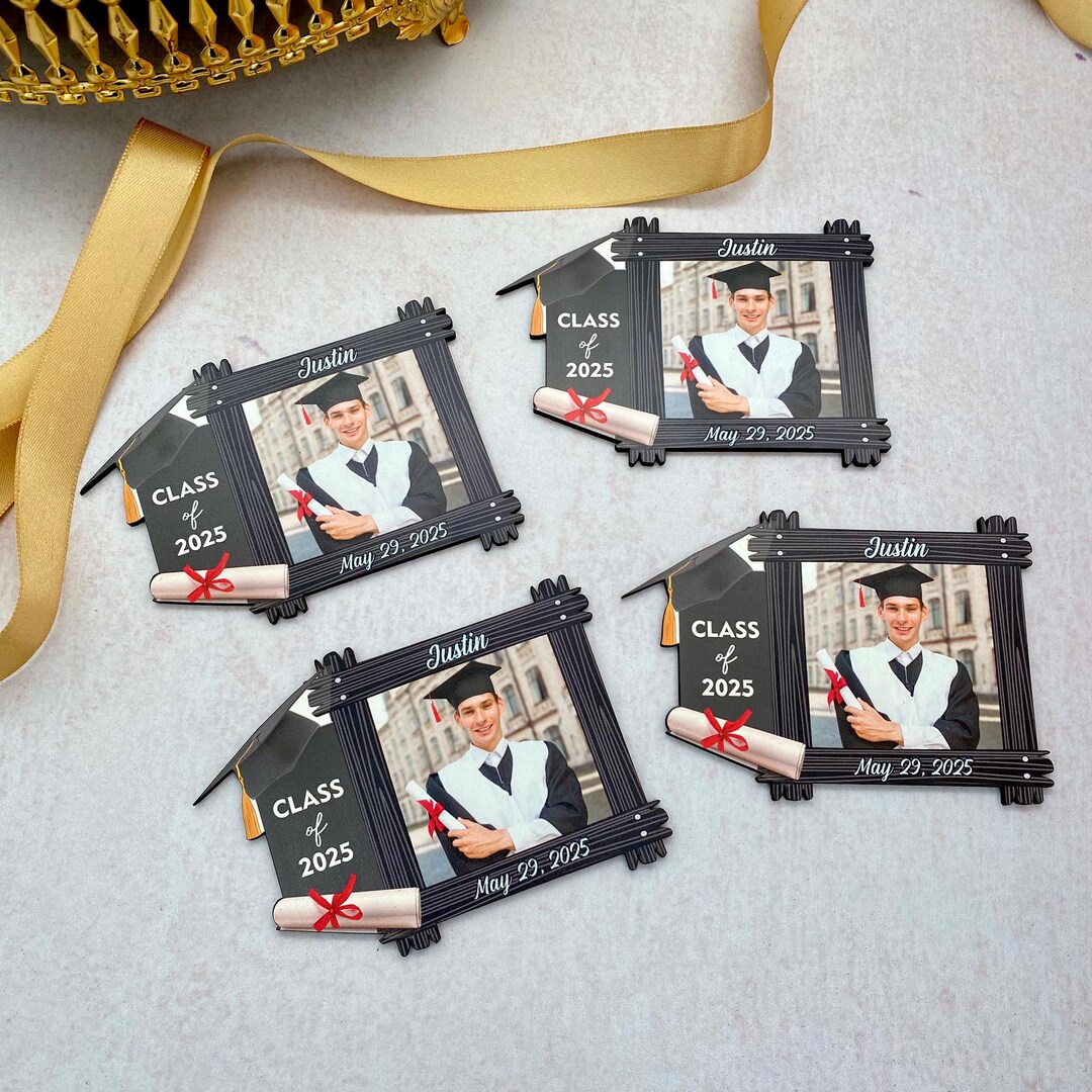 Personalized Wooden Graduation Photo Magnet Class of 2026 Gift Keepsake ...