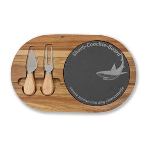 Shark Coochie Engraved Charcuterie Board | Wood Cheese Board