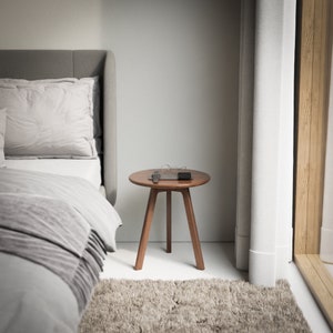 bedside table walnut round for modern bedroom ideas dark wood small round sofa coffee table occasional table simple wooden accent table for lamp handmade