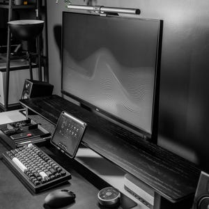 Walnut Desk Shelf System: Dual Monitor Riser, Organizer