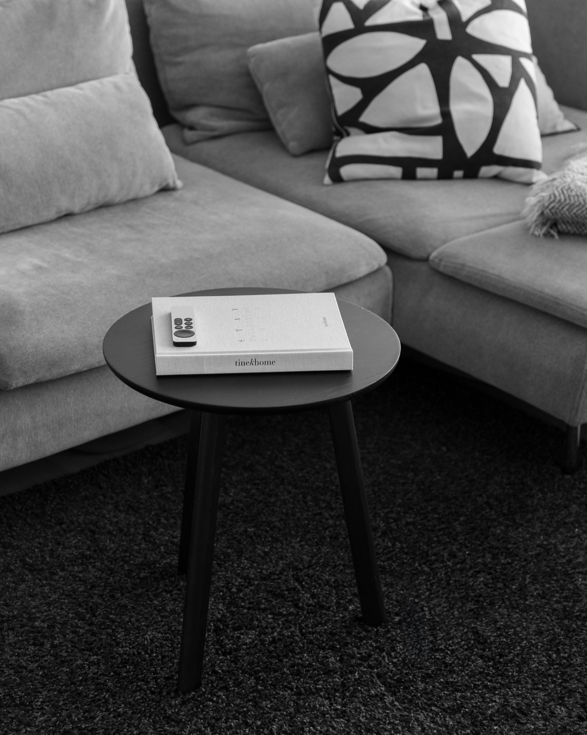Solid Walnut Round Side Table: Scandinavian Minimalist End Table - Etsy
