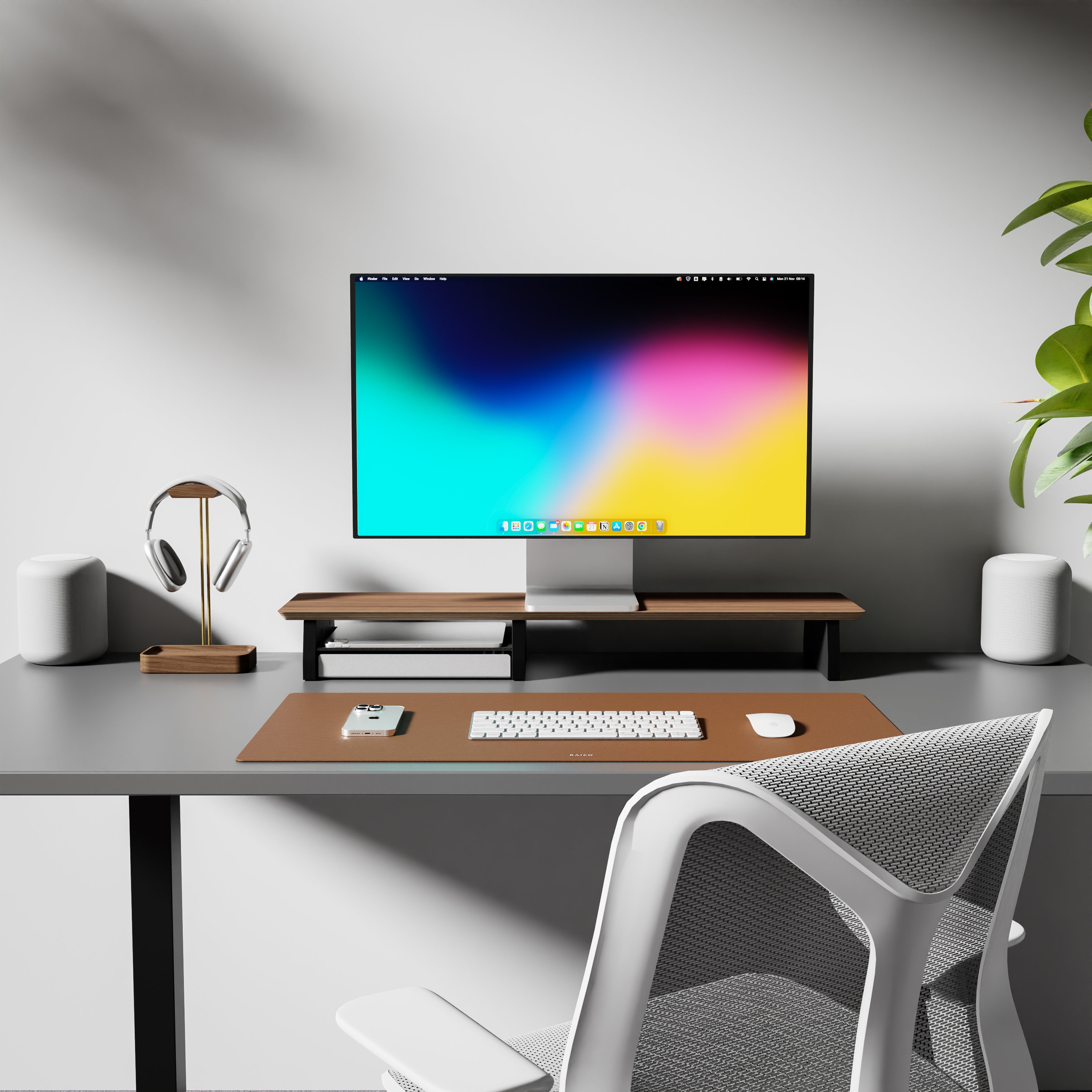 Leather Desk Pad Premium Italian Leather Mat Gaming Pad Minimal Real