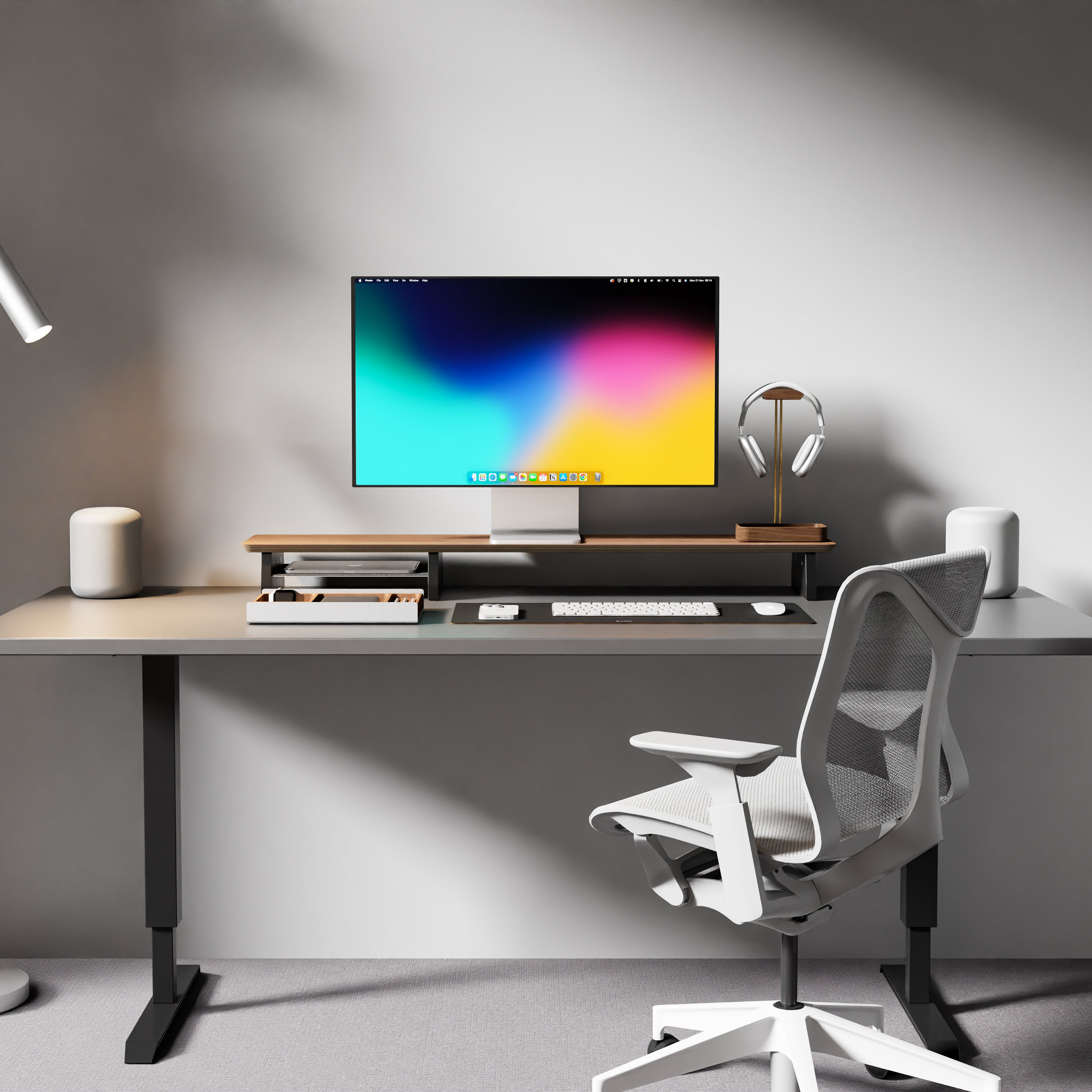 Desk Shelf Monitor Riser Stand System Wooden With Optional Etsy UK