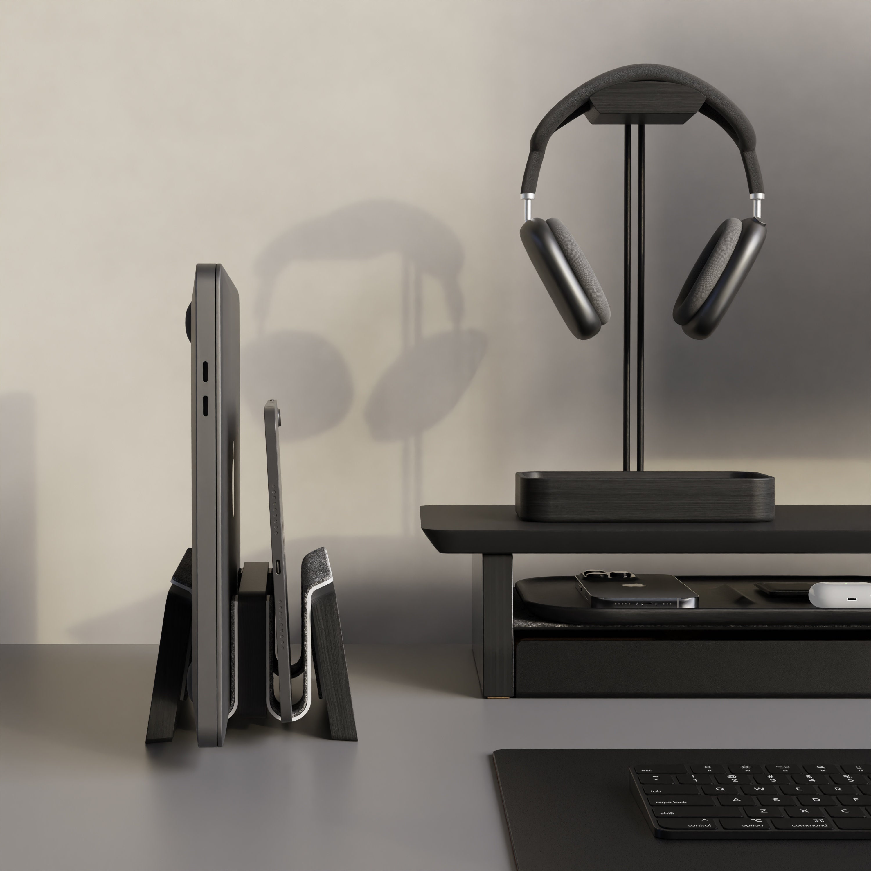 LYG Supporto verticale per computer portatile, in legno, compatibile con MacBook Air, Mac Pro, Chromebook, HP, DELL, Acer, Toshiba, Surface, Lenovo, ecc