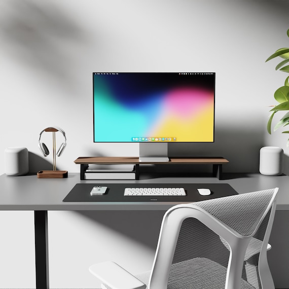 Desk cheap screen shelf