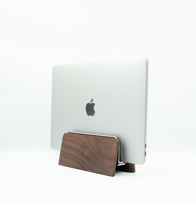 Walnut Wood Vertical Laptop Stand: Macbook, Surface Pro Dock - Etsy Canada