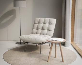 Round Side Table Solid Oak Wood Living Room Circle Table Occasional Table Minimal Scandinavian End Table Modern Wooden Small Table