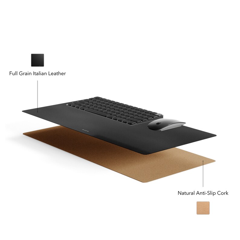 Leather Desk Pad Premium Italian Leather Mat Gaming Pad Minimal Real