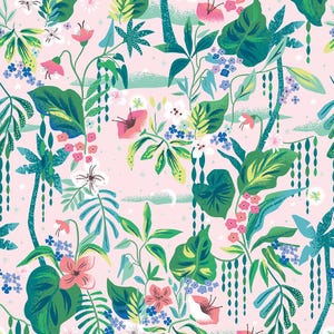 Forever Neverland Tropical Floral Pink by Jill Howarth for Riley Blake Designs