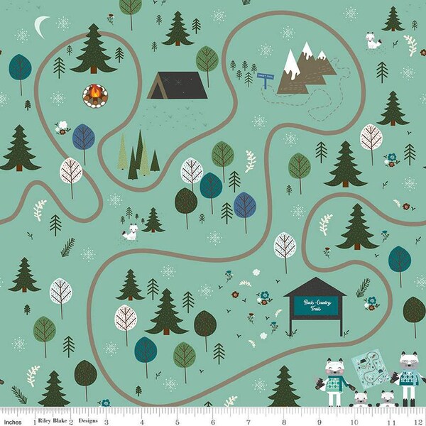 Forest Friends Main Frost by Jennifer Long for Riley Blake Designs One Yard