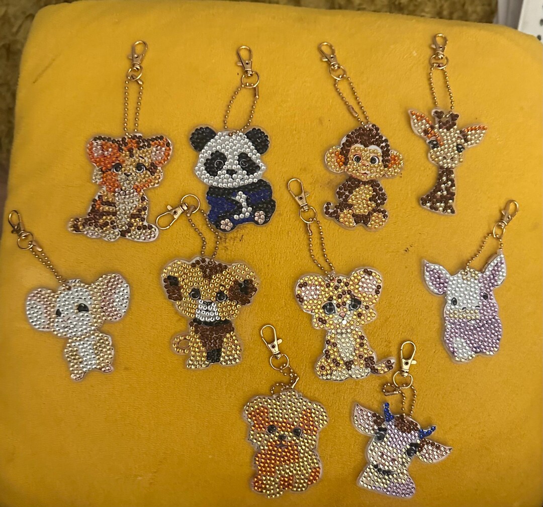 Zoo Wild Animal Diamond Painting Keyrings - Etsy UK