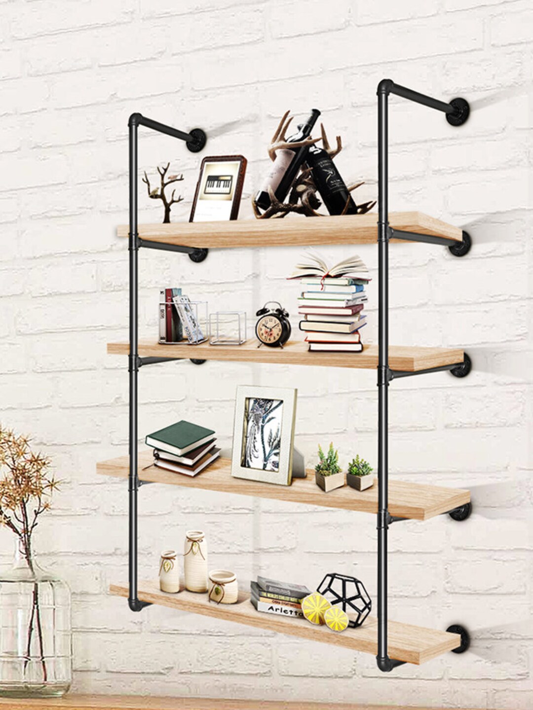 Pipe Fitting Tiered Shelving Industrial Floating Shelves Etsy