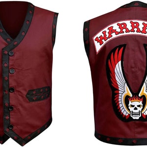 The Warriors Movie Brown Faux Leather Vest - Men's Biker Costume Jacket