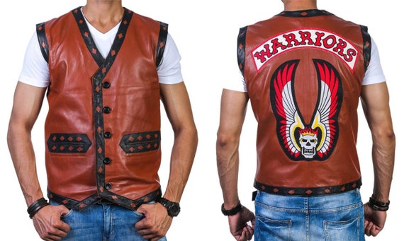 The Warriors Handmade Movie Stylish Vest Leather Jacket Bike Riders  Halloween Costume -  Canada