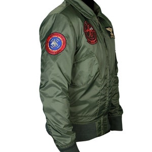 Men's Handmade Tom Cruise Top Gun Maverick Flight Parachute Bomber Jacket Jet Pilot Jacket Gift For Him zdjęcie 3